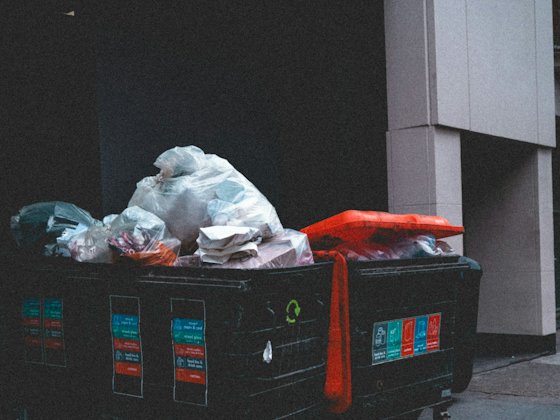 Worst store: Overflowing bins with bags spilling out