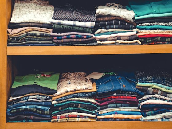 Best store: Shelves of neatly folded, stacked shirts