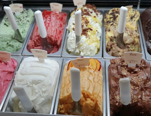 Photo just taken of the display cabinet, every flavour labelled